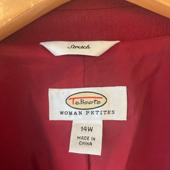 Talbots Petites Stretch Blazer Red 14W - Picture 4 of 7